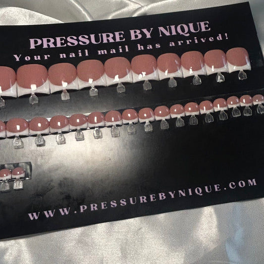 Classic French Tip Toes 30 Pcs (RTS)